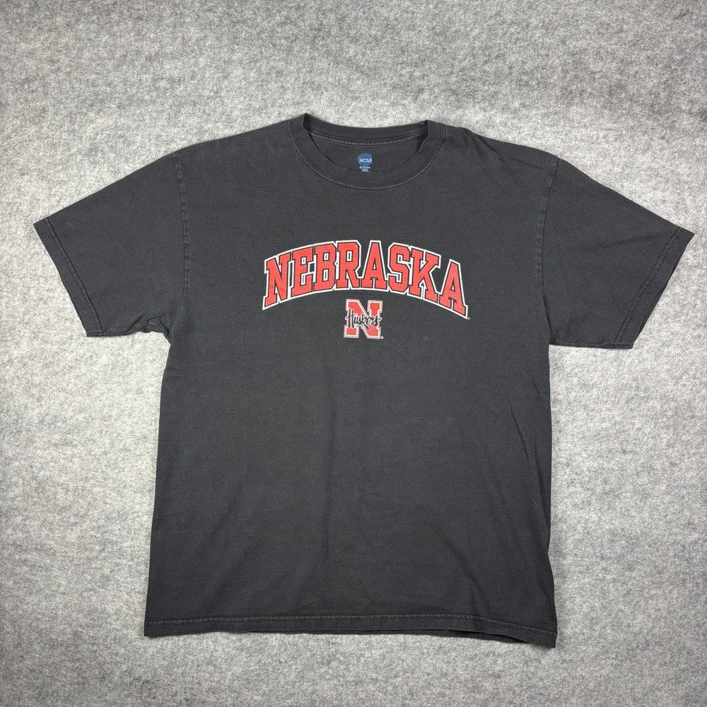 NCAA‎ Nebraska Huskers Graphic T-Shirt Black XL KA Inc Streetwear Tee 771